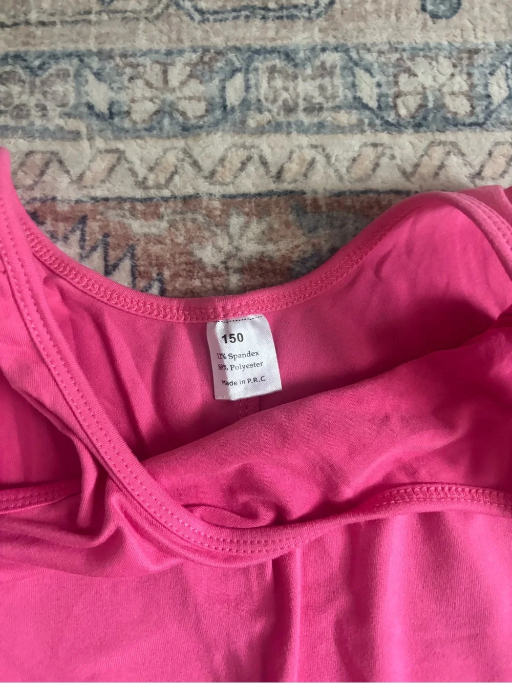 Girls' Bright Pink Sleeveless One-Piece Bodysuit
